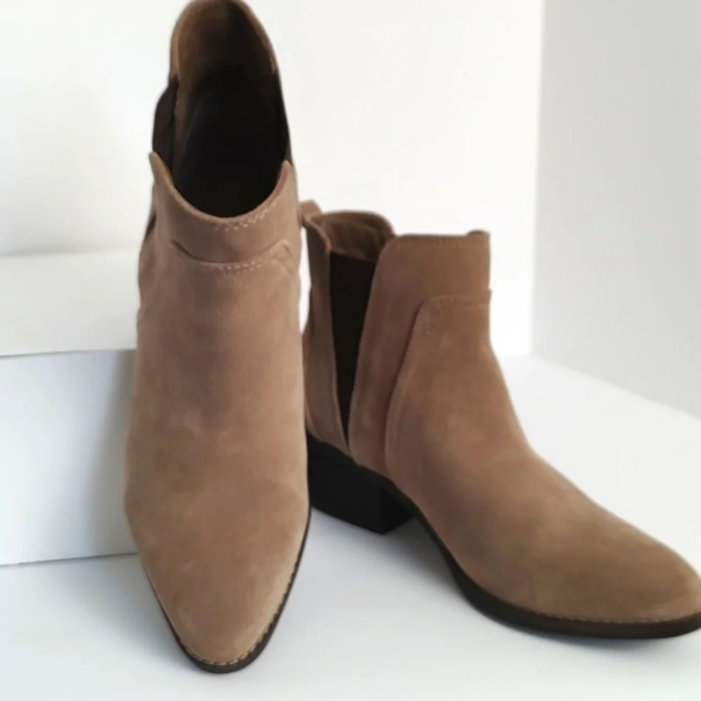 White Mountain Womens Leather/ Suede Upper /Ankle Boots/ Pull On/ Size 9.5 - Picture 6 of 9